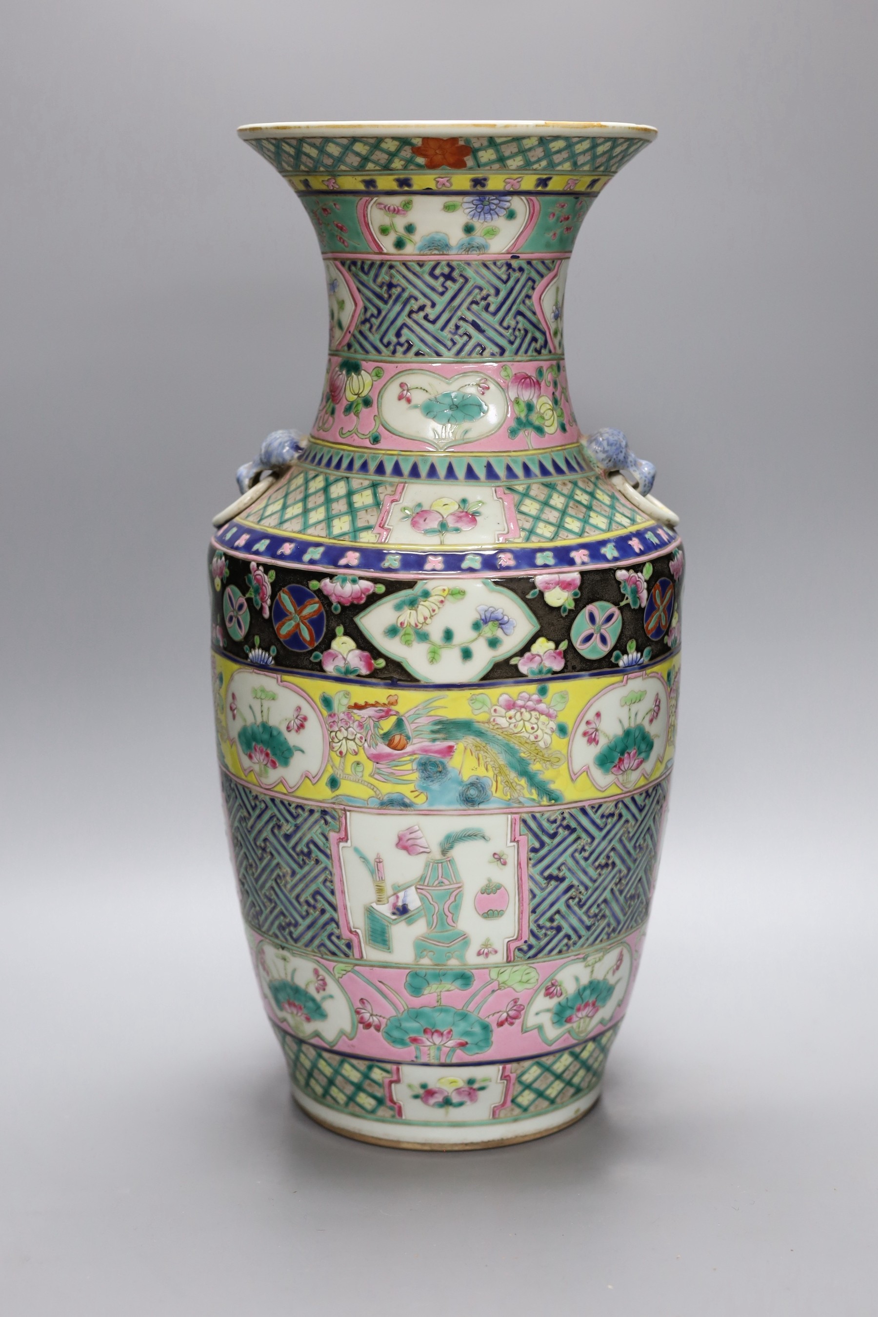 A Chinese famille rose vase, 42cm